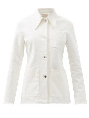 CHRISTOPHER KANE Patch-pocket organic-cotton twill jacket ~ womens shirt style jackets