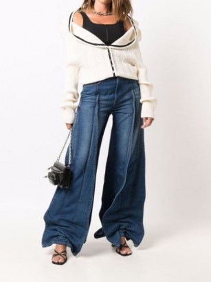 Y/Project Pavillon wide-leg jeans | womens ruched designer denim