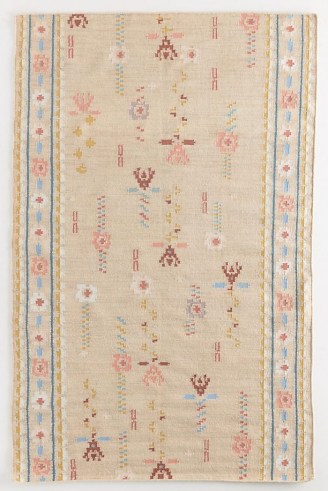 ANTHROPOLOGIE Flatwoven Elsa Rug ~ floral ethnic style rugs ~ boho homeware ~ bohemian floor coverings - flipped