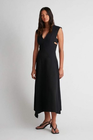CAMILLA AND MARC Aberdeen Dress in black ~ chic cut out detail LBD ~ sleeveless asymmetric hemline occasion dresses ~ minimalist event fashion ~ womens effortless style clothing