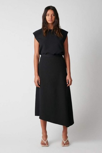 CAMILLA AND MARC Aberdeen Skirt in black ~ chic asymmetric skirts ~ womens stylish minimalist fashion - flipped