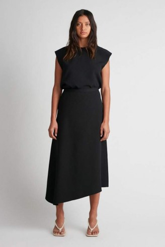 CAMILLA AND MARC Aberdeen Skirt in black ~ chic asymmetric skirts ~ womens stylish minimalist fashion
