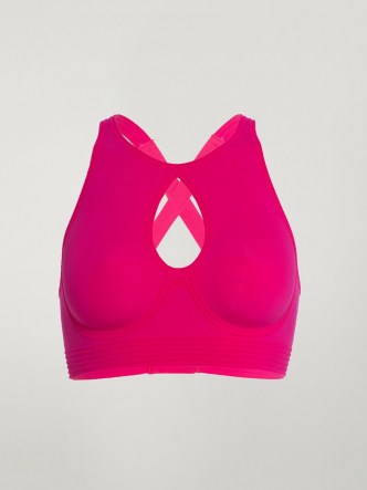Wolford ALITA SPORTS BRA ~ pink keyhole front athletic bras ~ womens sportswear ~ women’s supportive activewear ~ gym clothes - flipped