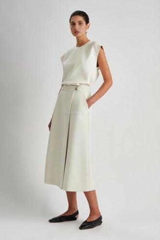 CAMILLA AND MARC Amaia Skirt in Ecru ~ chic A-line wrap style skirts ~ womens minimalist fashion ~ women’s effortless style clothing