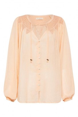 SPELL AMIRA SMOCK BLOUSE Apricot – bohemian inspired blouses – boho fashion – womens organic cotton volume sleeve tops