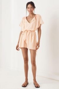 SPELL AMIRA SMOCK ROMPER Apricot – bohemian inspired fashion – boho style rompers – womens organic cotton paysuits