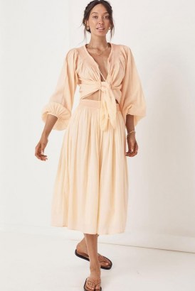 SPELL AMIRA SMOCK SKIRT Apricot – organic cotton skirts – bohemian style fashion