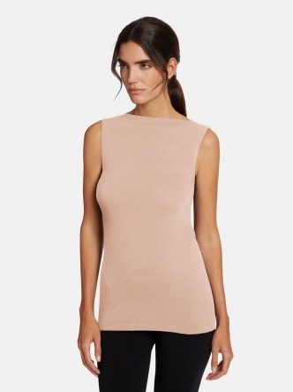 Wolford AURORA TOP ~ light pink sleeveless minimalist tops ~ sustainable fashion - flipped