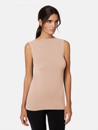 Wolford AURORA TOP ~ light pink sleeveless minimalist tops ~ sustainable fashion