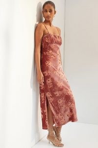 Hutch Velvet Slip Maxi Dress Pink Combo / glamorous cami strap dresses / evening glamour / floral occasion wear