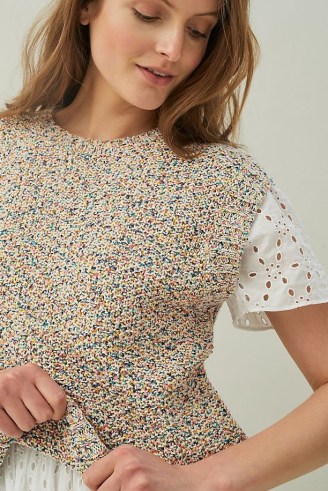 Stella Nova Hallie Knitted Vest / speckled knitwear / cap sleeve tank tops - flipped