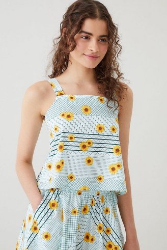 Resume Falke Top / sleeveless organic cotton floral tops / mixed print fashion - flipped