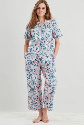 Dilli Grey Winter Jasmine Trouser Pyjama Set in Pink / womens floral pyjamas / women’s organic cotton PJs / sleepwear sets