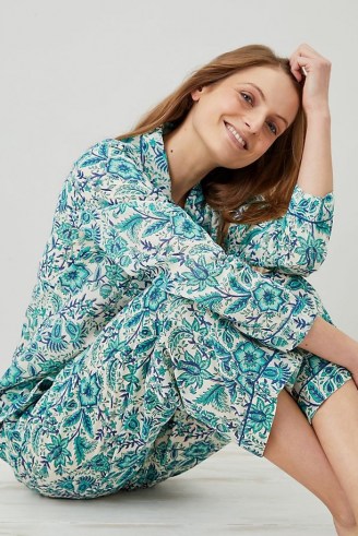 Dilli Grey Mumtaz Trouser Pyjama Set / women’s floral PJs / womens pyjamas / 100% organic cotton sleepwear sets - flipped