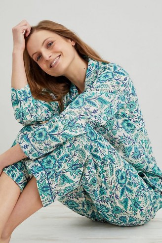 Dilli Grey Mumtaz Trouser Pyjama Set / women’s floral PJs / womens pyjamas / 100% organic cotton sleepwear sets