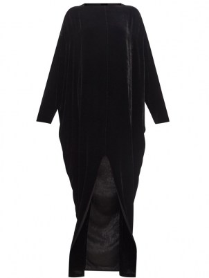 Eclipse long-sleeved velvet gown – RICK OWENS black elegant gowns gown - flipped