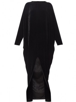 Eclipse long-sleeved velvet gown – RICK OWENS black elegant gowns gown