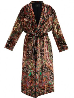 ETRO Montage-print velvet robe – ETRO paisley and floral print robes - flipped