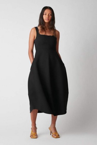 CAMILLA AND MARC Brae Dress in Black ~ chic sleeveless square neck LBD ~ essential minimalist evening dresses ~ effortless style occasion fashion - flipped