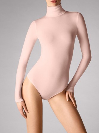 Wolford COLORADO THONG BODY ~ pink high neck bodysuits ~ petal rose