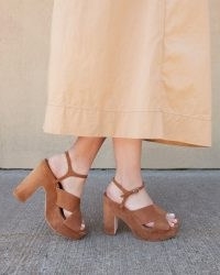 LOEFFLER RANDALL Gina Cacao Platform Sandal ~ chunky brown suede crisscross front platforms ~ ankle strap block heel sandals