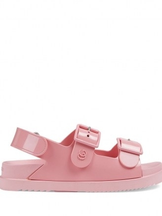 Gucci mini Double G pink rubber sandals