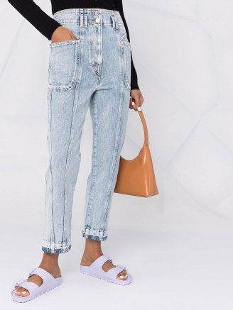 Isabel Marant Étoile high-rise cropped jeans | womens seam and pocket detail crop-hem denim jeans - flipped