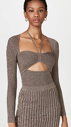 Jonathan Simkhai Alexia Sweetheart Pullover / halter strap cut out jumpers / fitted rib knit halterneck pullovers / womens designer knitwear - flipped
