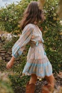 SPELL JUNIPER PLAYDRESS Eggshell Blue – tasseled boho dresses – bohemian fashion