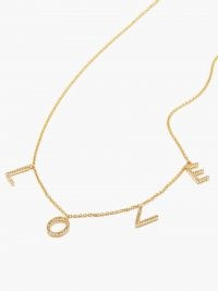 ROSA DE LA CRUZ Love diamond & 18kt gold necklace ~ luxe slogan necklaces ~ womens fine jewellery ~ letter pendants with diamonds