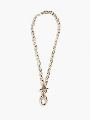 PACO RABANNE XL chain-link necklace – chunky silver tone designer necklaces - flipped