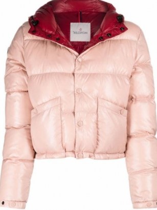 Moncler Bardanette down puffer jacket in pink - flipped