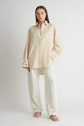 CAMILLA AND MARC Naein Shirt in Beige Marle ~ women’s chic oversized contemporary shirts ~ womens minimalist overshirts ~ slouchy and sleek shackets