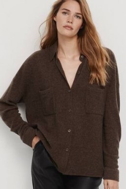Naked Cashmere CARA in TRUFFLE ~ womens luxe brown boxy cardigan ~ women’s luxury cardigans