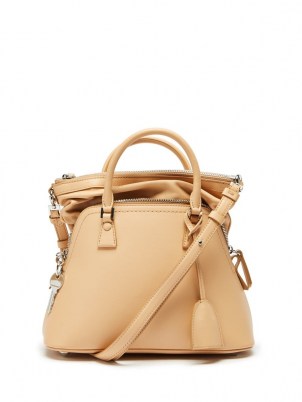 MAISON MARGIELA 5AC mini beige-leather handbag | small luxe designer handbags - flipped