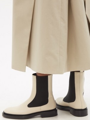 JIL SANDER Beige leather Chelsea boots ~ women’s designer footwear - flipped
