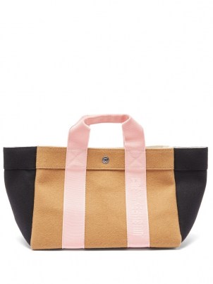RUE DE VERNEUIL Parcours S wool-blend melton tote bag ~ chic neutral colour block shopper bags ~ small stylish shoppers - flipped