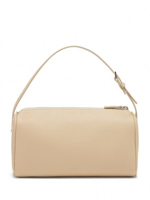 THE ROW 90s small beige-leather shoulder bag – THE ROW minimalist handbags - flipped