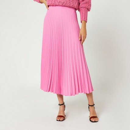 River Island Pink pleated midi skirt | effortless style skirts - flipped