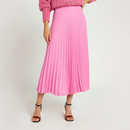 River Island Pink pleated midi skirt | effortless style skirts
