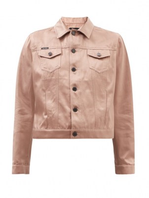 TOM FORD Pink silk and cotton-blend denim jacket ~ womens luxe casual jackets - flipped
