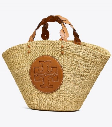 TORY BURCH REVA STRAW TOTE BAG – boho summer bags – modern bohemian shopper - flipped