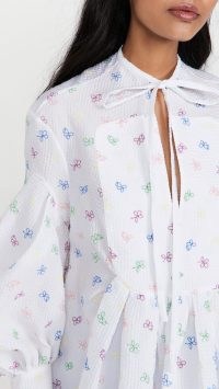 Rosie Assoulin Swashbuckler Top in rainbow – romantic tops with volume – multicolored flowers