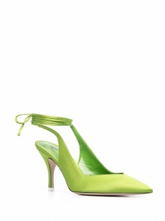 The Attico green ankle-wrap pumps ~ ankle strap court shoes - flipped
