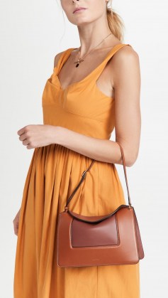 Wandler Penelope Bag in Chestnut ~ brown tonal leather handbags ~ neutral colour block shoulder bags
