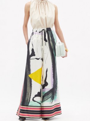 ROKSANDA Callata abstract-print silk wide-leg trousers ~ chic printed palazzo pants - flipped