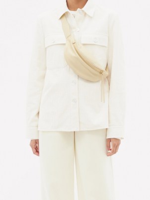 JIL SANDER Flap-pocket cotton-corduroy shirt – women’s textured ivory cord utility shirts - flipped