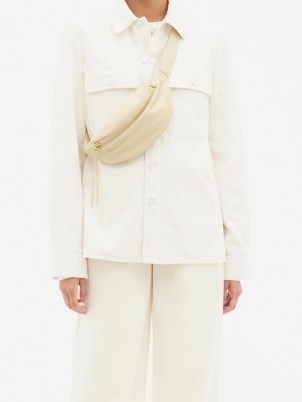 JIL SANDER Flap-pocket cotton-corduroy shirt – women’s textured ivory cord utility shirts