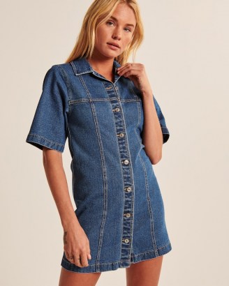 Abercrombie & Fitch A-Line Denim Mini Dress | casual shirt dresses