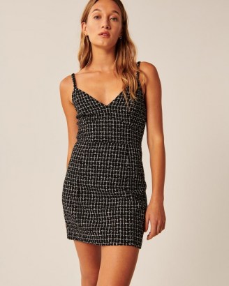 Abercrombie & Fitch Tweed Mini Dress ~ strappy check print dresses - flipped